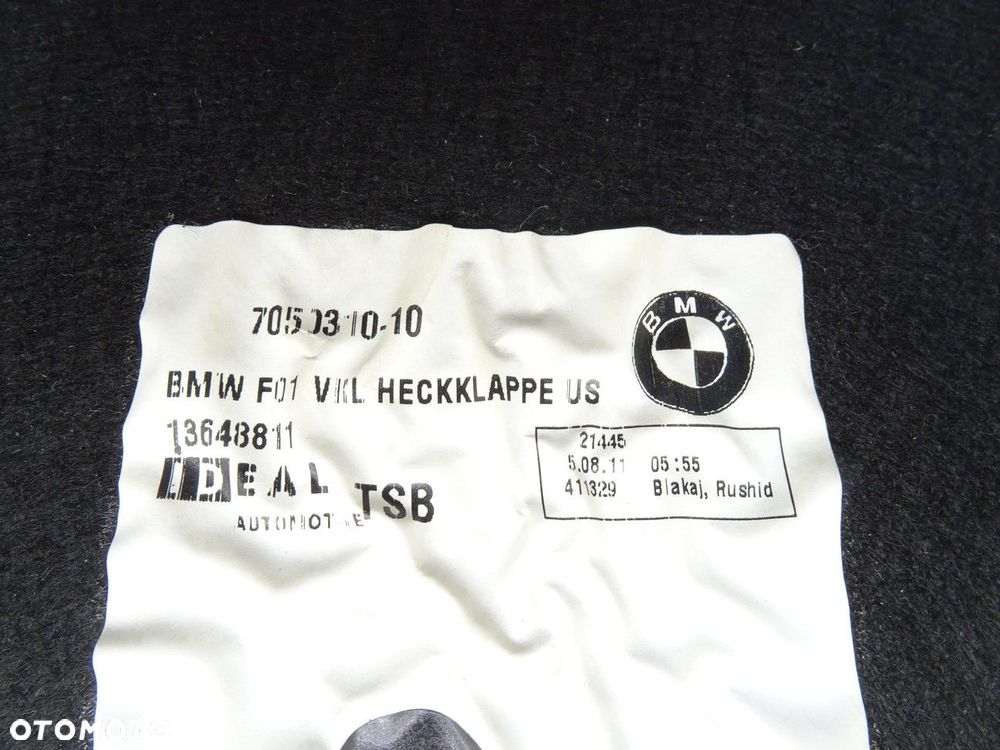 TAPICERKA KLAPY BAGAŻNIKA - 86.00 PLN - BMW 7 (F01, F02, F03, F04) 2008 - 2015 750 i, Li xDrive 300 - 4