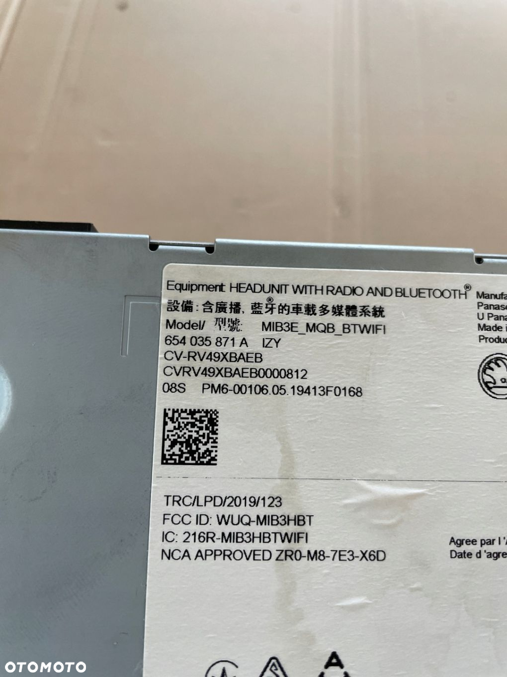 SKODA SCALA RADIO WYŚWIETLACZ 654035871A - 4