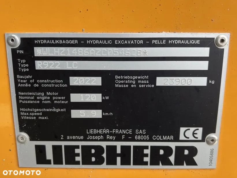 Liebherr Koparka gąsienicowa R922 LC 2022 rok - 40