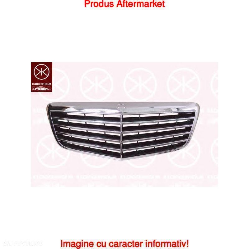 Grila radiator Mercedes Clasa E (W211) Sedan/Combi, 06.2006-2009, crom/negru, 2118801783,501705 - 2