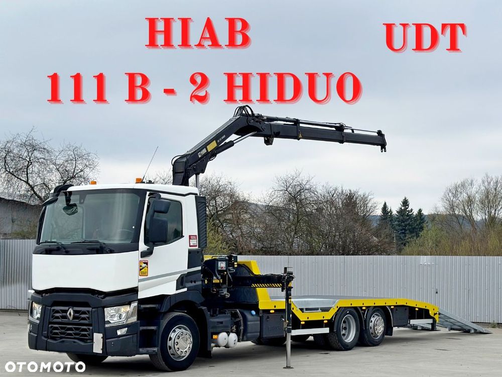 Renault T 380 * LAWETA 7,50 m * HIAB 111 B - 2 HIDUO + PILOT* STAN BDB - 1