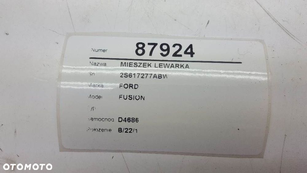 MIESZEK LEWARKA FORD FUSION (JU_) 2002 - 2012 1.6 74 kW [100 KM] benzyna 2002 - 2009 2S617277ABW - 6