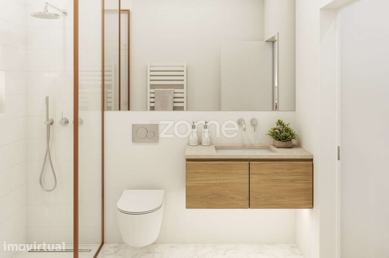 Apartamento T2 novo, com jardim, em Aldoar. - Grande imagem: 5/15