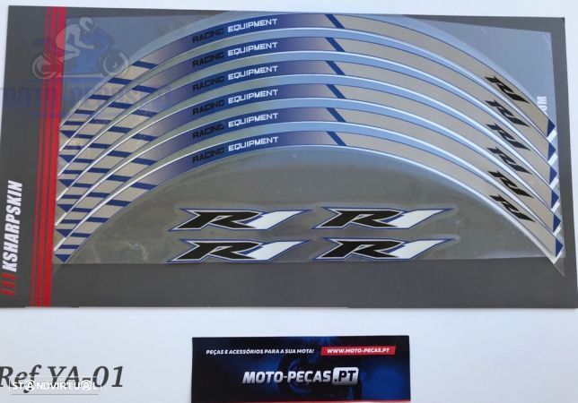 Fitas para jantes autocolantes rodas Yamaha r1 r6 mt r3 r25 xj tmax - 1