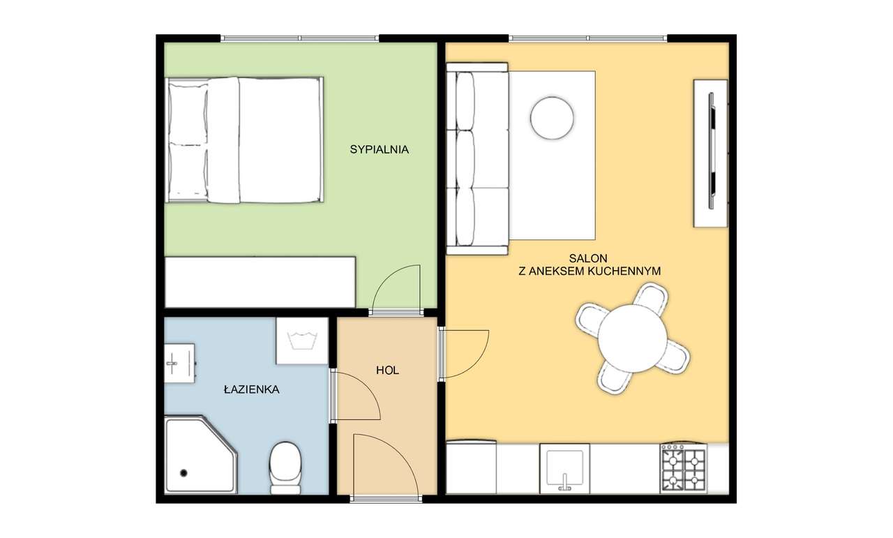 Stwórz wygodne 2 pokoje | Michałkowice | 30,4 m²