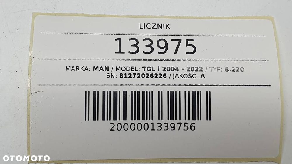 LICZNIK ZEGARY MAN TGL I 8.220 81272026226 EUROPA SPRAWNY - 6