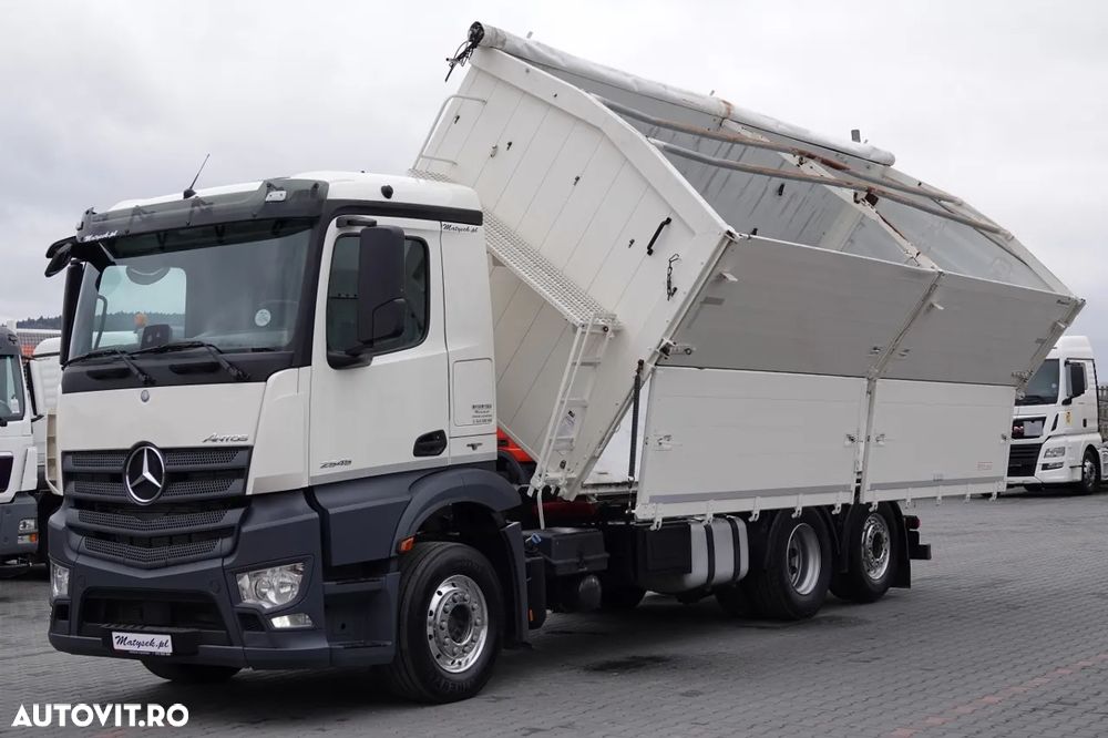 Mercedes-Benz ACTROS / 2545 / 6x2 / CAMION BASCULANTE 32 mc / OBLUTOR pentru cereale / CAPACITATE DE ÎNCĂRCARE: 15.000 KG / DIRECȚIE + AXIE ELEVABILĂ / EURO 6 - 5