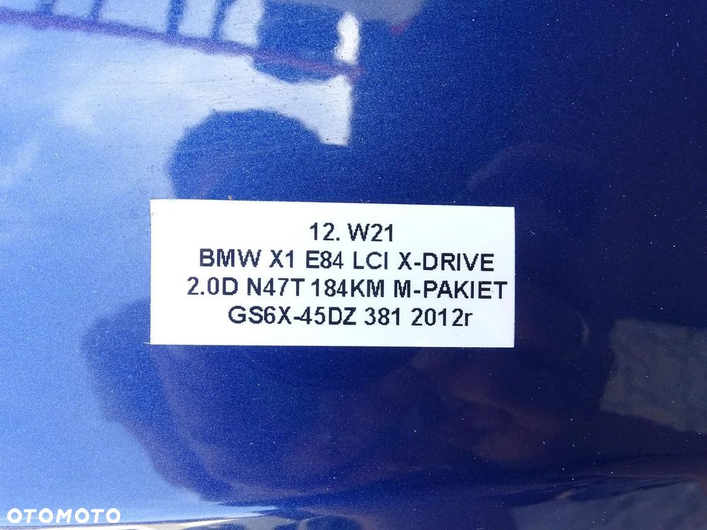 KLAPA TYŁ TYLNA BAGAŻNIKA + SZYBA LE MANS BLAU 381 BMW E84 X1 09-15r - 16