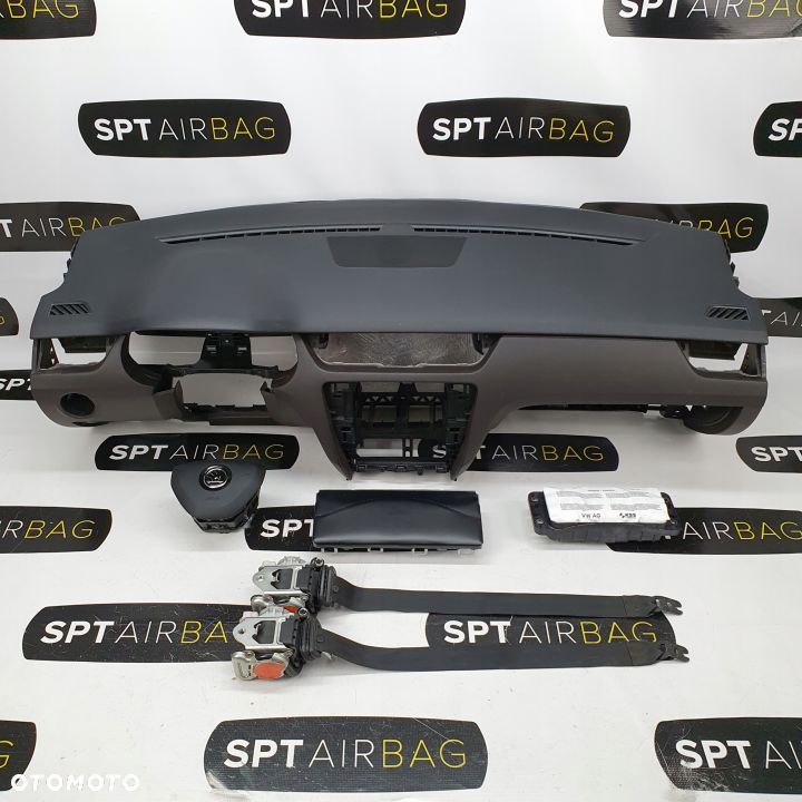 SKODA OCTAVIA III 3 5E0 DESKA ROZDZIELCZA KONSOLA KOKPIT PULPIT PODUSZKI AIRBAG AIR BAG PASY KIT SET - 1