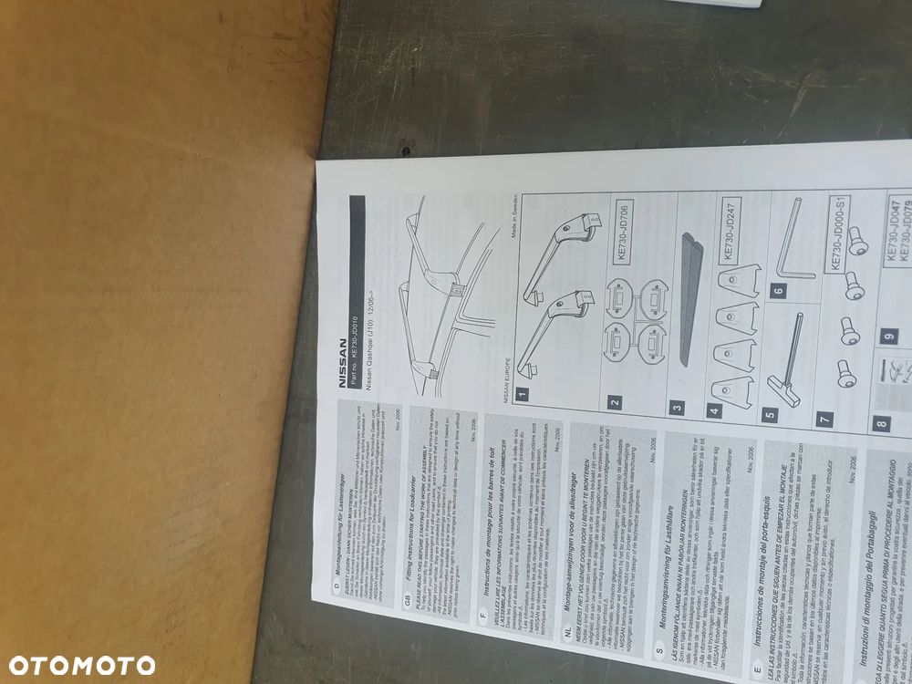 bagażnik dachowy Nissan Qashqai I J10 KE730-JD010 Podstawowy aluminiowy bagażnik dachowy bez relingów Nissan Qashqai J10 - 6