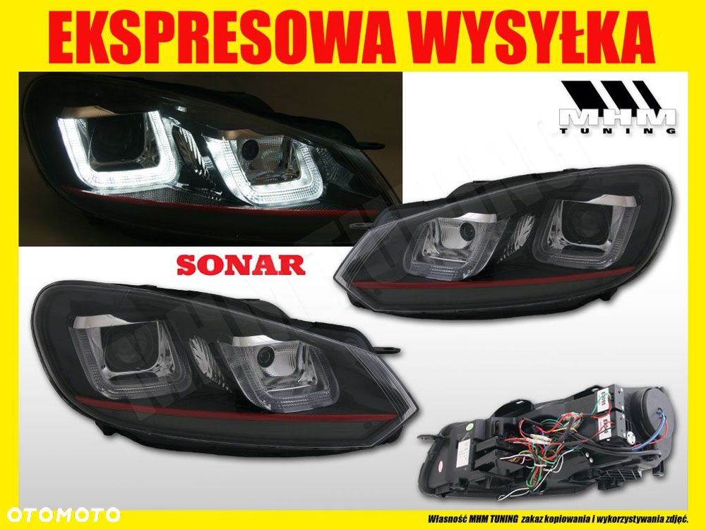 REFLEKTORY LAMPY KPL DAY LINE LIGHT LED TUNING GTI-look VW GOLF 6 VI 5K0 - 2