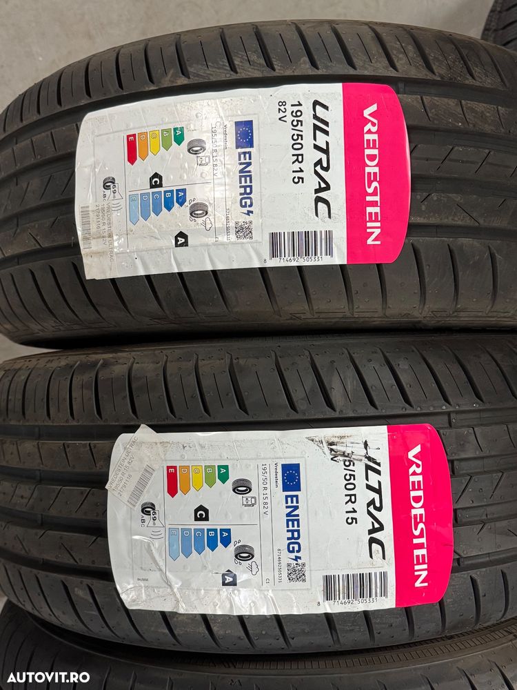 Vând 4 anvelope 195/50/15 vredestein de vară noi - 2