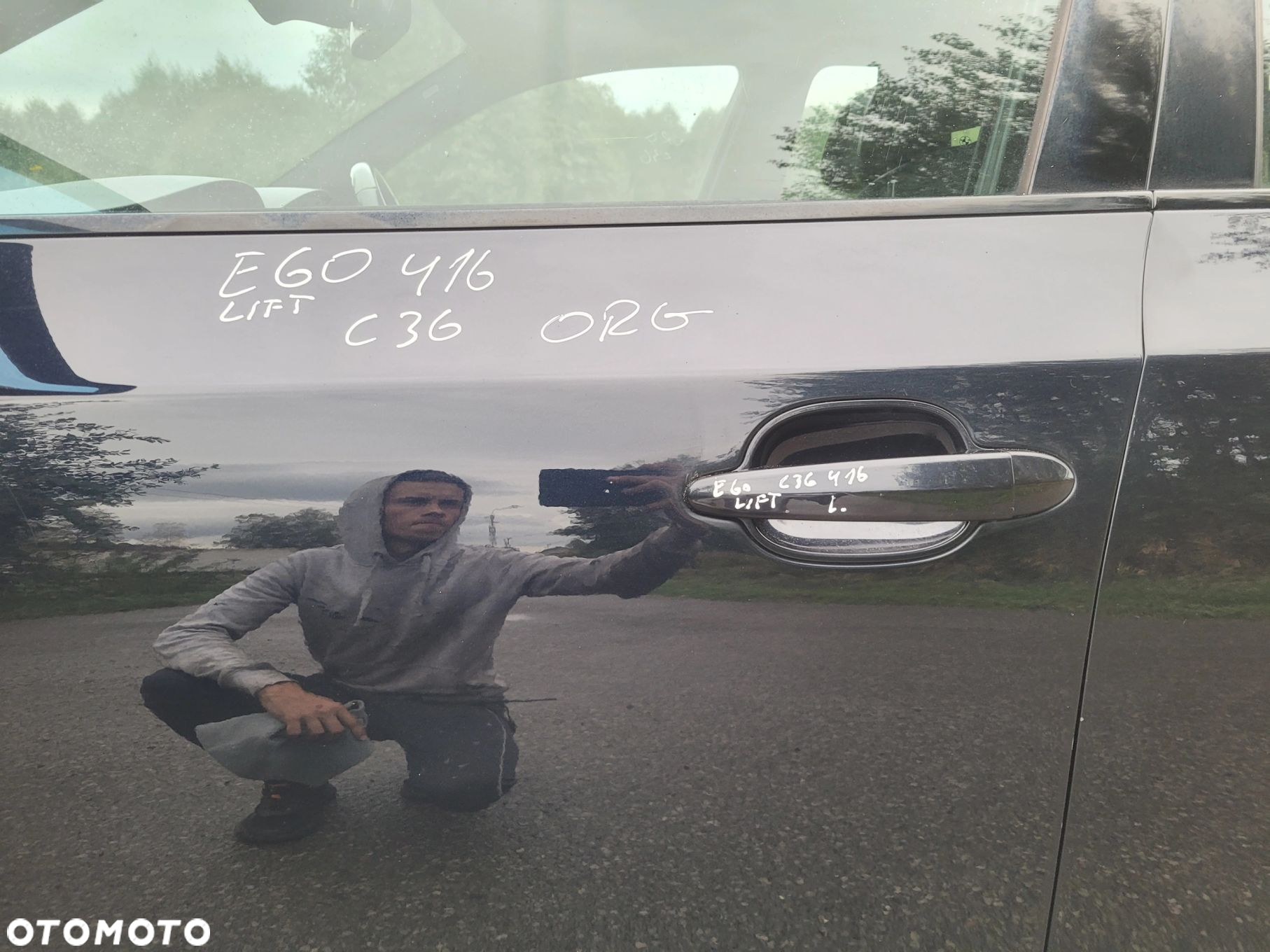 DRZWI LEWY PRZÓD PRZEDNIE BMW E60 E61 LIFT 416 CARBONSCHWARZ C36 - 3