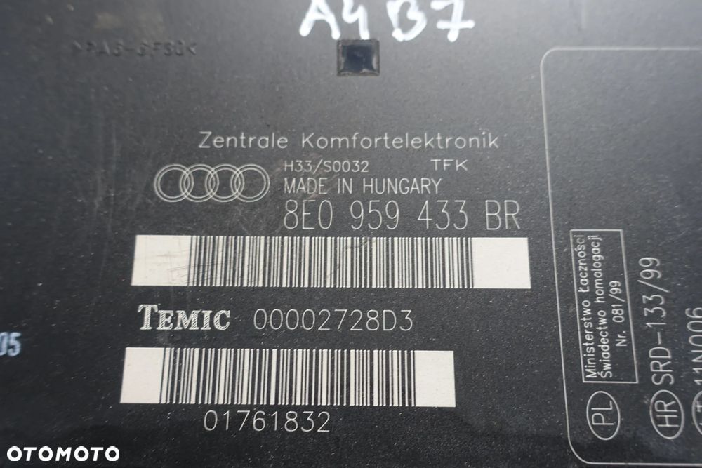 MODUŁ KOMFORTU AUDI A4 B6 B7 8E0959433BR - 2
