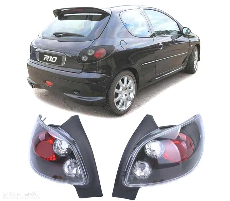 FAROLINS TRASEIROS PEUGEOT 206 98-09 VERMELHO PRETO - 1