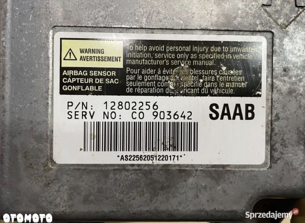 12802256 moduł sensor airbag saab 9-3 II 2 - 3