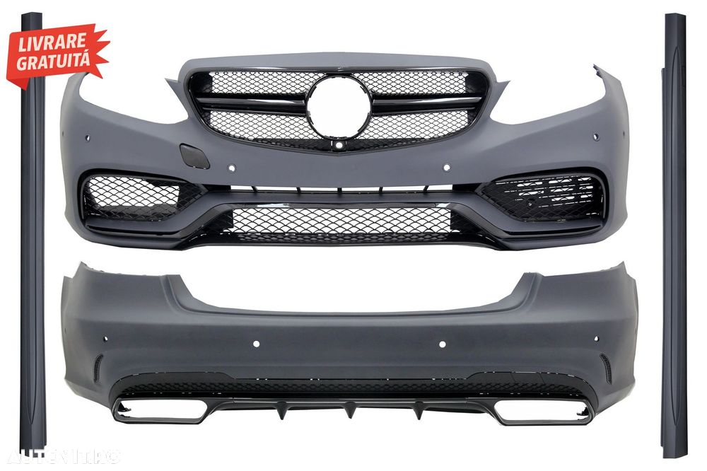 Kit Exterior Mercedes W212 E-Class Facelift (2013-2016) E63 Design Negru Lucios- livrare gratuita - 1