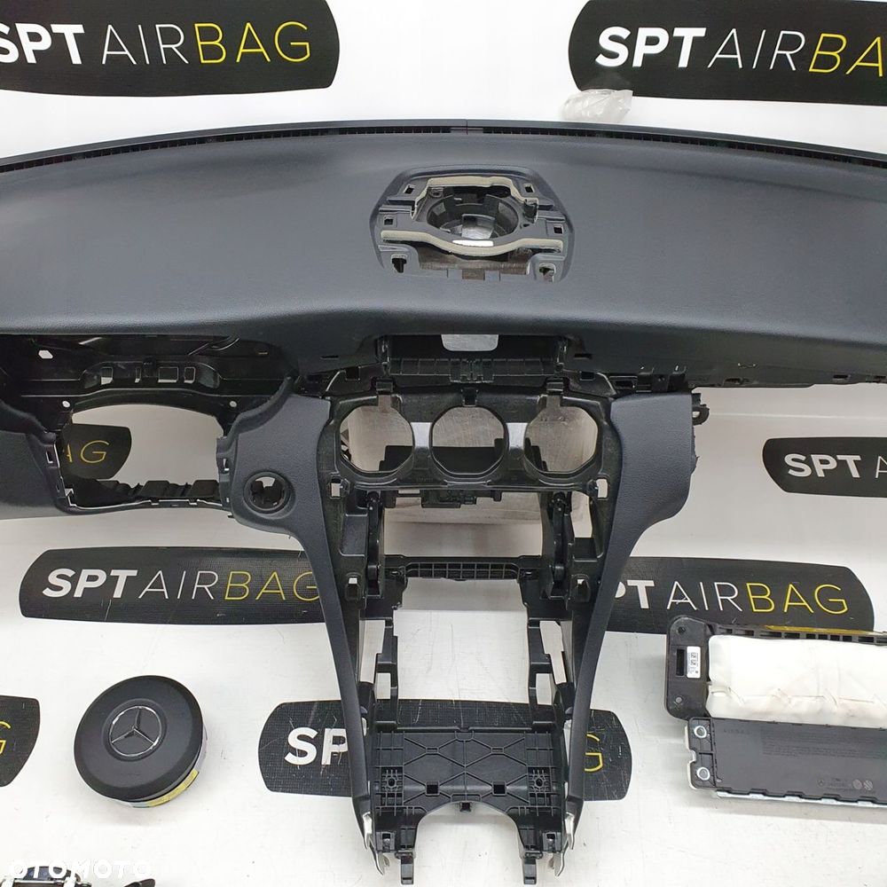 MERCEDES W205 DESKA ROZDZIELCZA KONSOLA KOKPIT PULPIT PODUSZKI AIRBAG AIR BAG PASY KIT SET - 3
