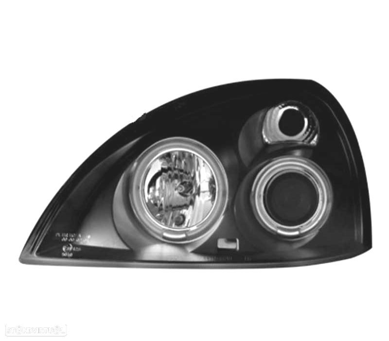 FARÓIS ANGEL EYES CCFL RENAULT CLIO 01-05 FUNDO PRETO - 3