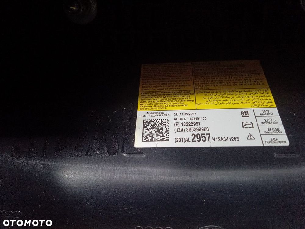 OPEL INSIGNIA A DESKA ROZDZIELCZA KOKPIT PULPIT AIRBAG 13275639 - 6