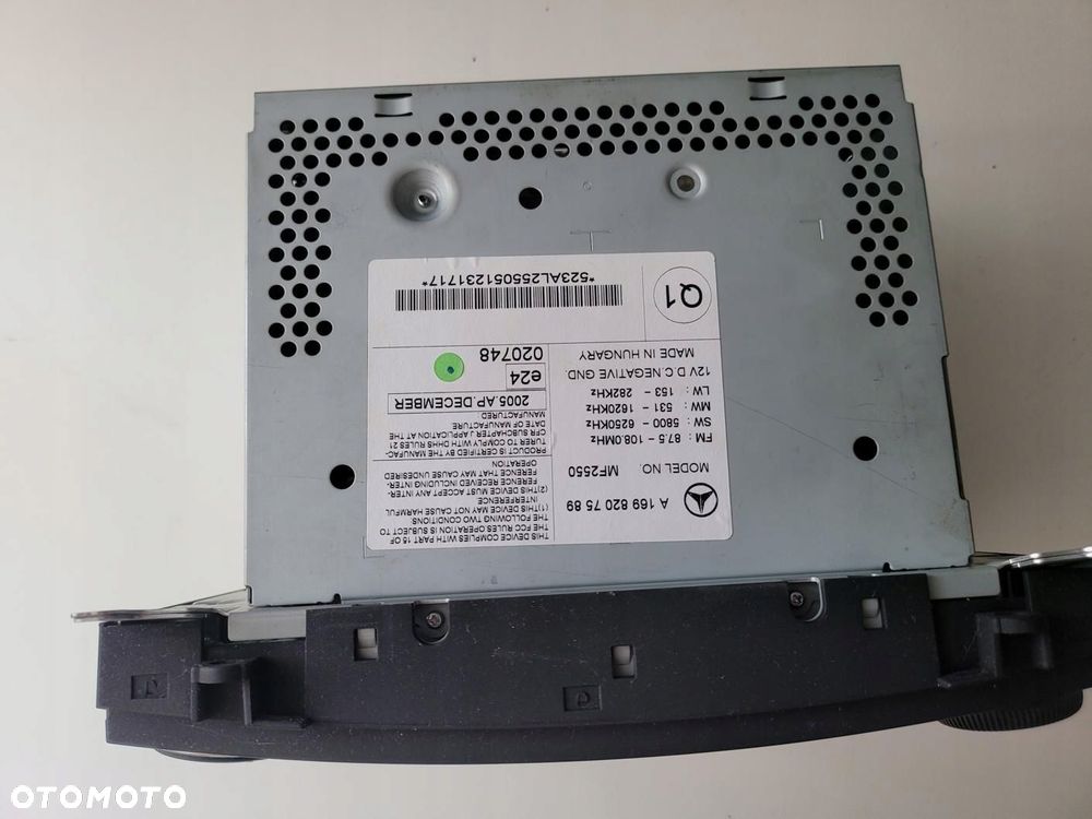 RADIO MERCEDES-BENZ W169 180CDI 04-12 A1698207589 - 5