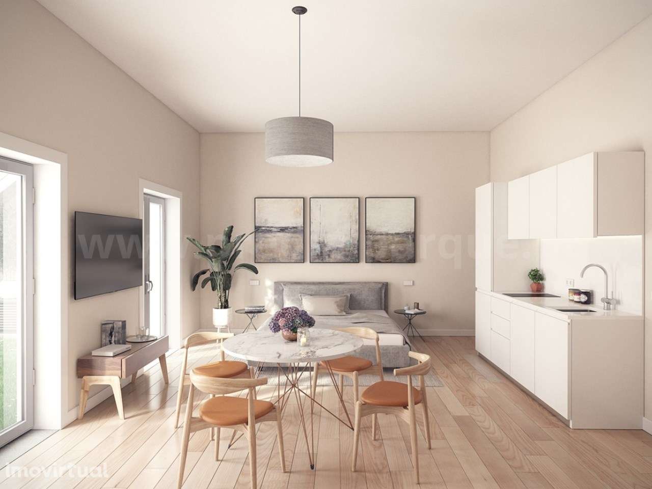 Apartamento T1 Mezzanine com varanda, Campo Lindo - Grande imagem: 3/16