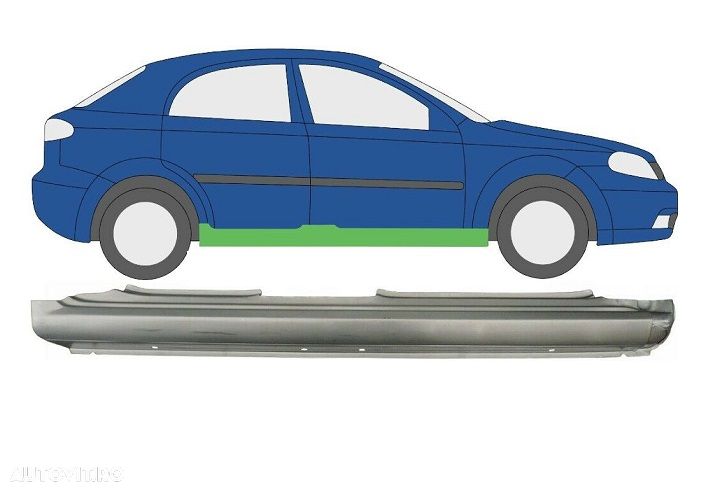 Prag metalic Chevrolet Lacetti/Nubira (Klan/J200), 10.2003-05.2009, partea Dreapta, Aftermarket - 1