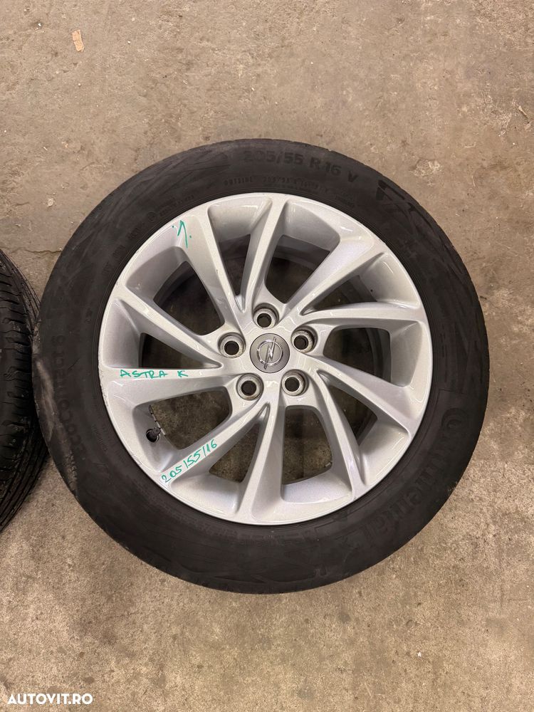 Janta aliaj OPEL ASTRA K an 2016-2021 cu cauciuc vara  205/55r16 si senzor presiune cod 39078765