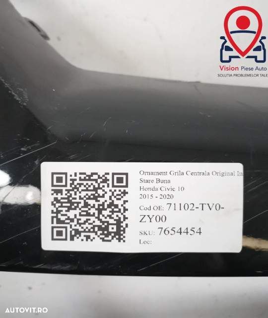 Ornament Grila Centrala Original In Stare Buna Honda Civic 10 2015 201 - 7