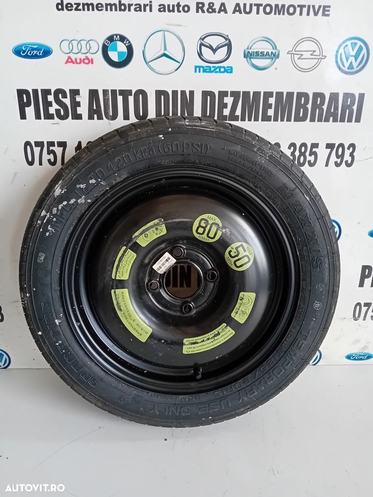 Roata Rezerva Slim Peugeot 208 An 2012-2021 T125/80R15 4X108 Motor BH02 - 4