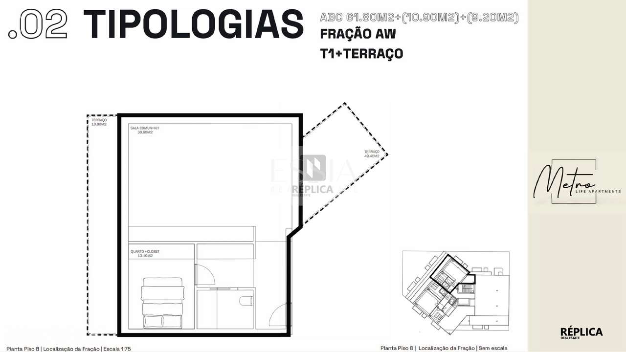 Apartamento T1 com Terraços no Metro Life Apartments - Grande imagem: 5/5