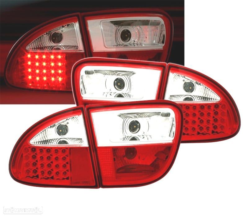 FAROLINS TRASEIROS LED SEAT LEON 1M 99-05 VERMELHO BRANCO - 1