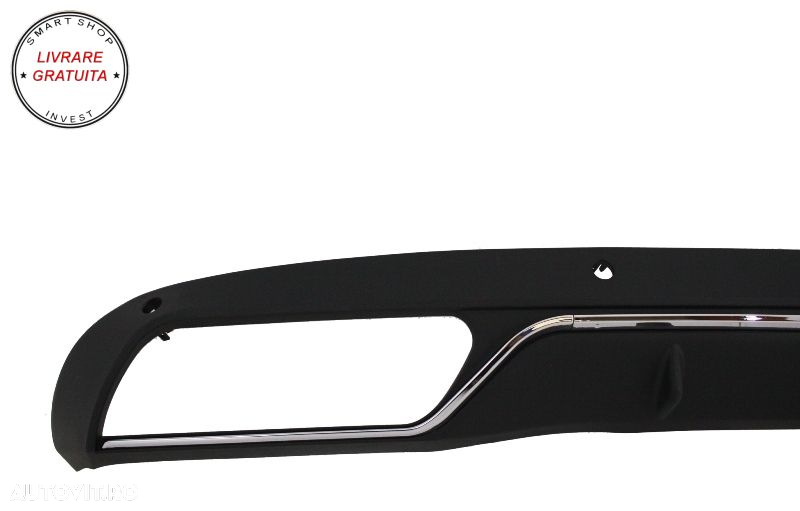 Difuzor Bara Spate Cu Ornamente tobe Negre Mercedes C-Class W205 S205 (2014-2018) - livrare gratuita - 5