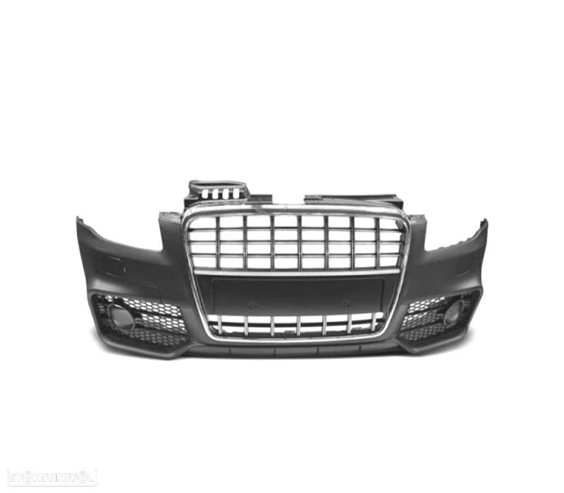 PÁRA-CHOQUES FRONTAL AUDI A4 B7 04-08 LOOK S LINE CROMADO PRETO - 2