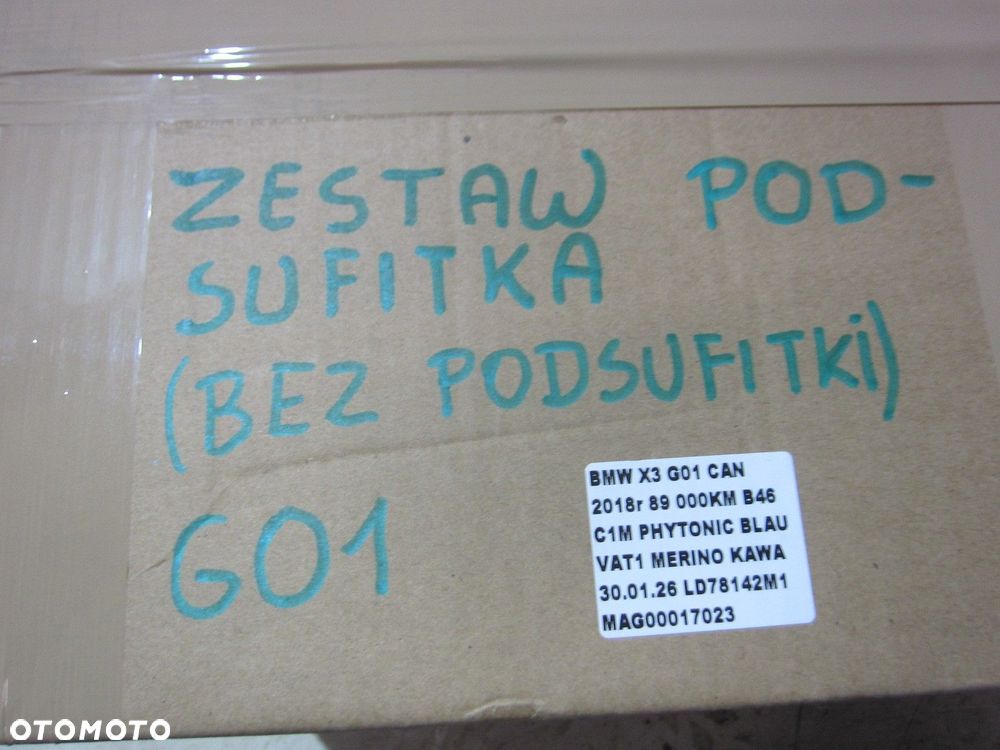 BMW X3 G01 OSŁONA PRZECIWSŁONECZNA SŁUPKÓW KPL PODSUFITKA 8071073 7396429 - 12