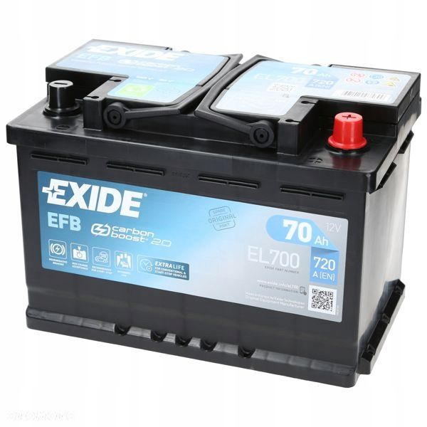Akumulator Exide EL700 70Ah 720A L3 P EFB StartStop - 19,3 kg - 4