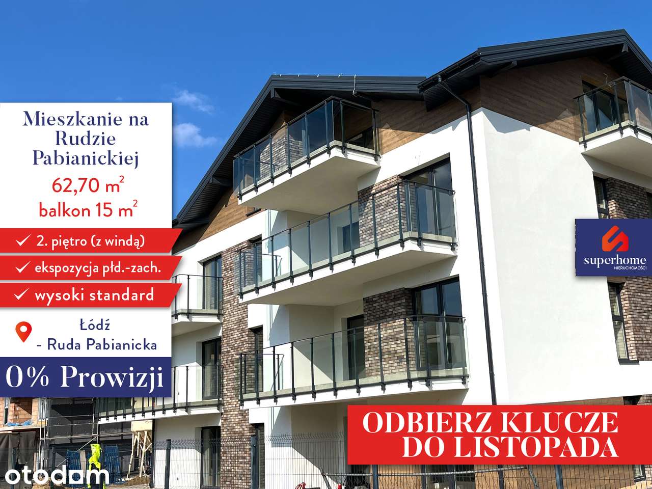 Komfortowe mieszkanie na Rudzie Pabianickiej - 63 m2 - 3 pokoje