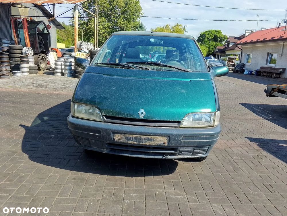 Renault Espace II (91-97r.) 2.2 B 110KM. Silnik J7T772(J7T 772)/J7T773(J7T 773)/J7T776(J7T 776) Skrzynia AR4/NG3/NG7 lakier NV596 – OTTOMAN GREEN.Cały na części. GWARANCJA !!!  Przód Tył Zestaw Komplet Drzwi Klapa Zderzak Błotnik Maska Grill Atrapa Szyba Pas Lampa Lusterko Boczki Fotel Kanapa Kokpit Deska Rozdzielcza Przełącznik Włącznik Sterownik Przewody Wiązka Instalacja Moduł Komputer Czujnik Listwa Pompa Alternator Wtryski Głowica Rozrusznik Kompresor Sprzęgło Dwumas Silnik Skrzynia ABS Klimatyzacji Paliwa Wspomagania Kolektor Turbina Przepustnica Zawór Chłodnica Koło Hak Belka Sanki Zawieszenie Mcpherson Półoś Amortyzator Wydech Tłumik Zacisk Most - 2