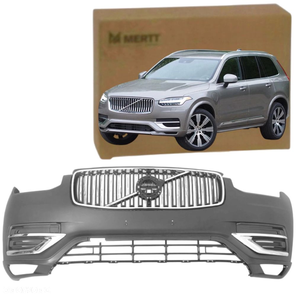 PASUJE DO VOLVO XC90 II 2021+ KOMPLETNY ZDERZAK PRZEDNI PRZÓD GRILL ATRAPA - 2