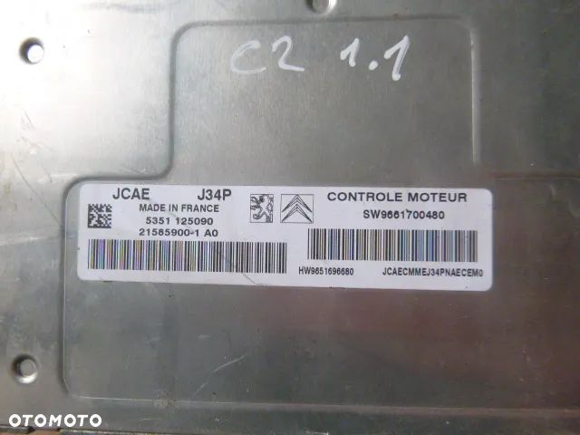 ZESTAW STARTOWY STACYJKA KOMPUTER BSI CITROEN C2 1.1 8V - 4