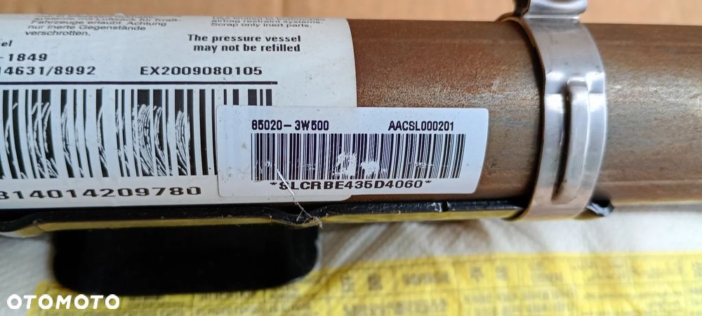 Kurtyna airbag boczna prawa Kia Sportage III 85020-3W500 - 11