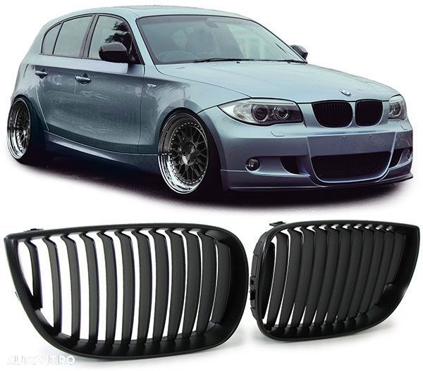 Grile negre pentru BMW seria 1 E81 E82 E87 E88 simple duble mate lucioase - 6