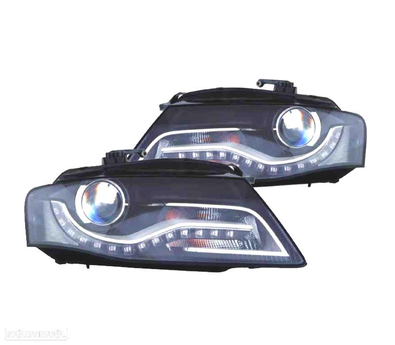 FARÓIS XENON PARA AUDI A4 08-11 FUNDO PRETO - 1