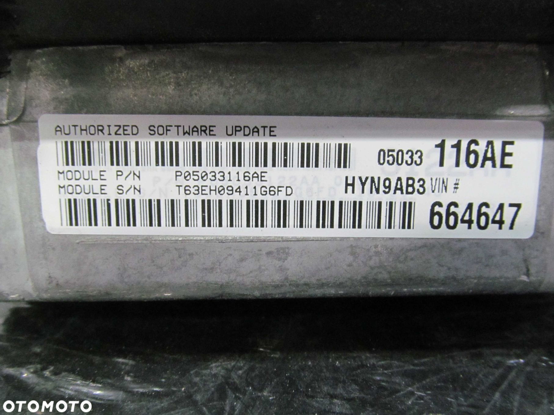 CHRYSLER PT CRUISER 2.0 16V KOMPUTER STEROWNIK P05033116AE - 2