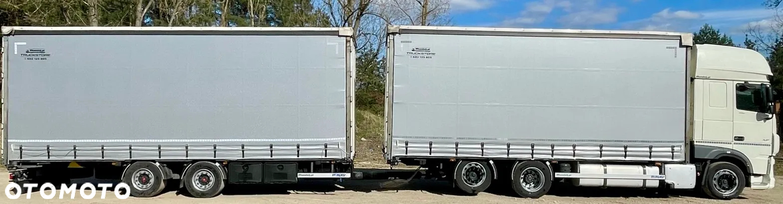 DAF XF480 SUPER SPACE CAB 6x2 JUMBO OŚ PODNOSZONA AUTOMAT SPOJLERY STANDKLIMA 2xALUTANK SKÓRA LED FIRANKA DŁ:7.40m + PRZYCZEPA PANAV TANDEM FIRANKA DŁ:8.20m SAF ZESTAW PRZESTRZENNY PRZEJAZDOWY 120m3 NOWE PLANDEKI !!!! EURO 6 2021 - 7