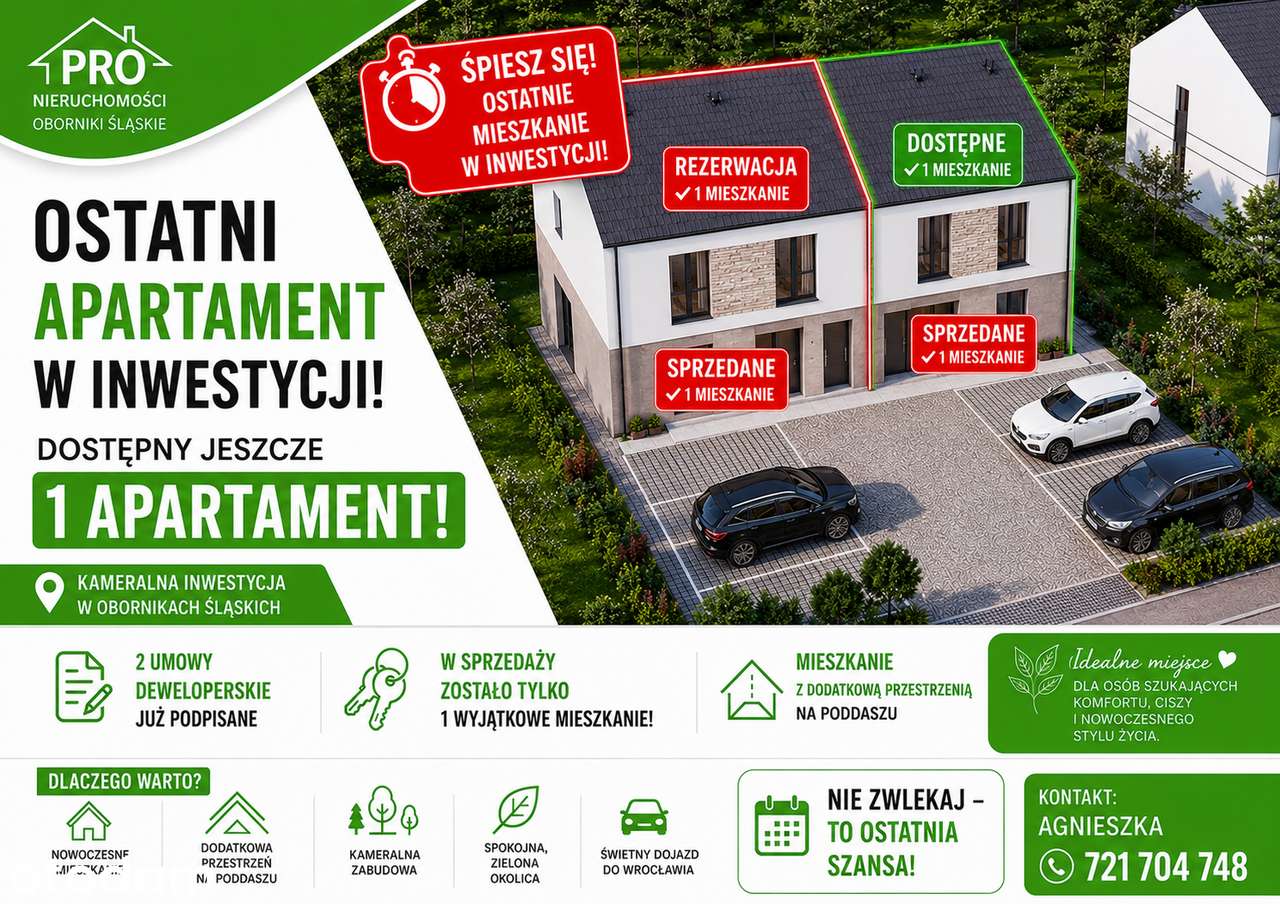 Mieszkanie z balkonem i poddaszem o powierzchni 59,07 m2