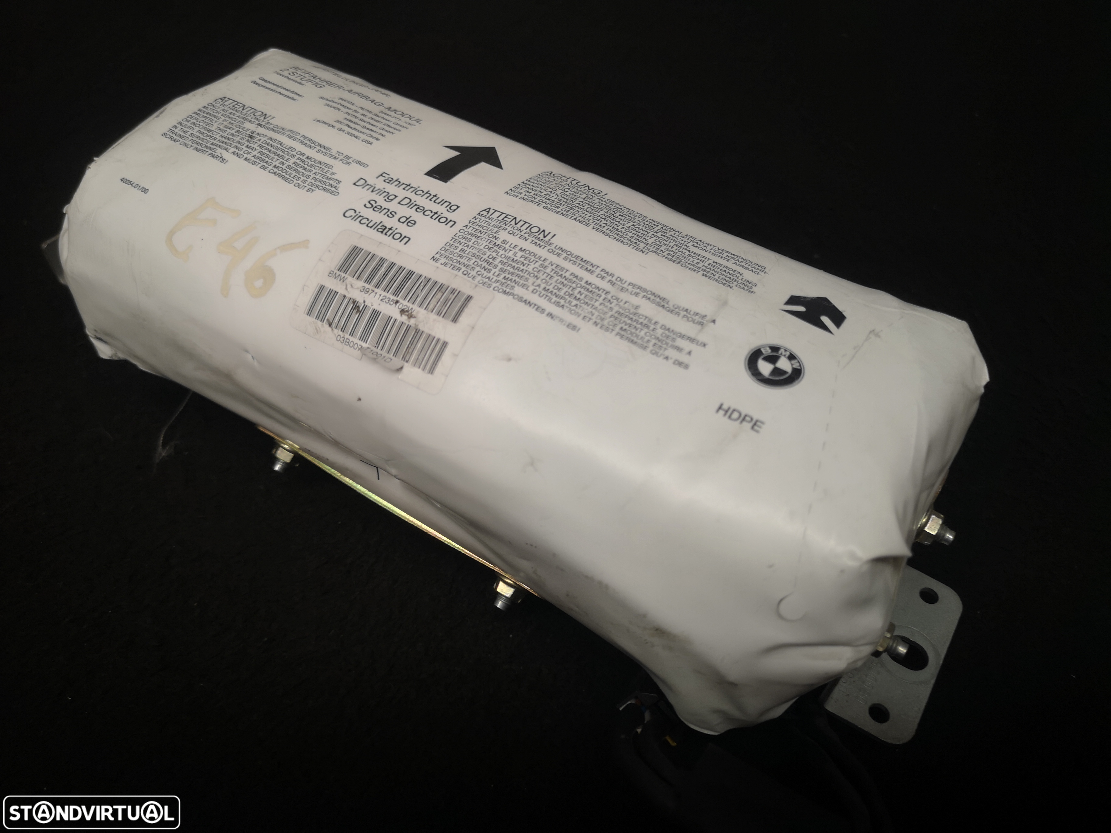 Airbag do tablier pasageiro bmw3 e46 2001+ - 2