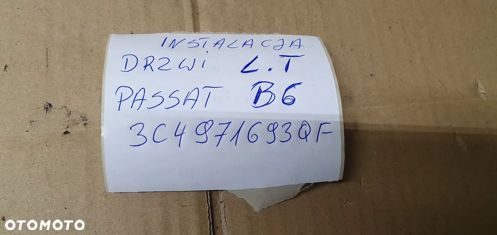 Wiązka instalacja drzwi lewy tył Keyless Go VW Passat B6 3C4971693QF - 9