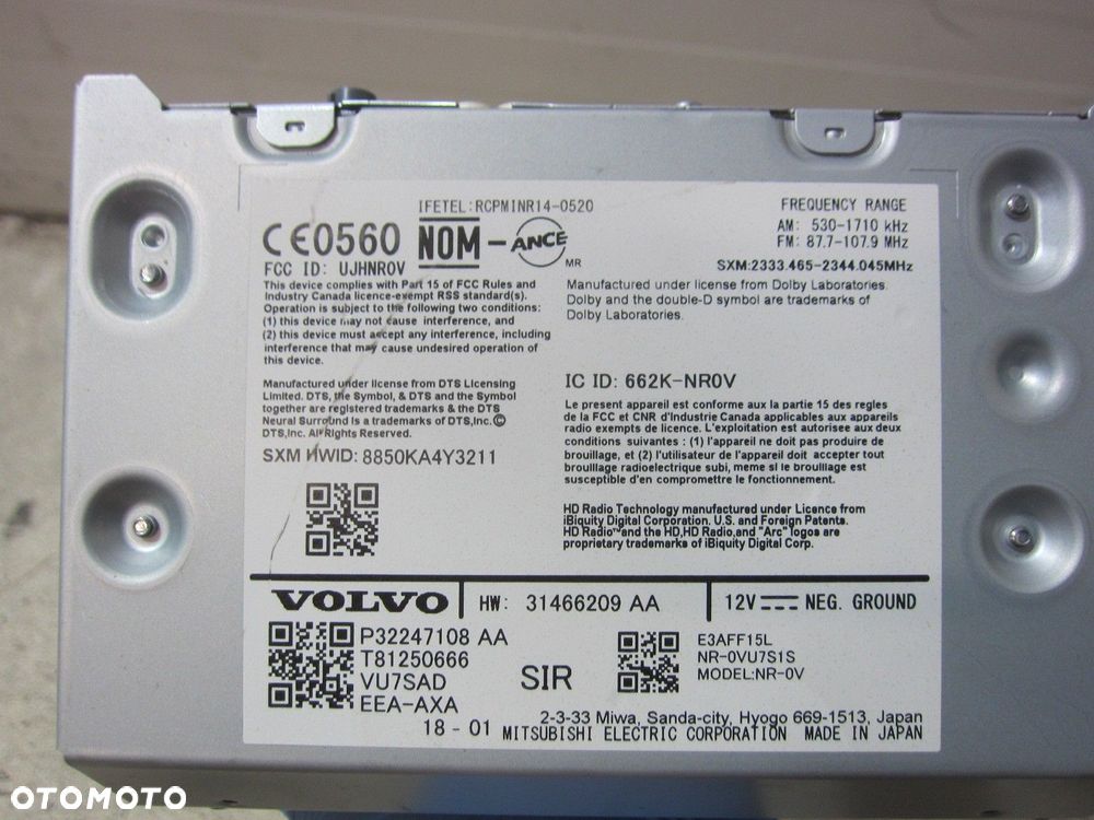 VOLVO XC40 XC 40 RADIO USA NAWIGACJA CZYTNIK MODUŁ HARMAN KARDON 31466209 - 7