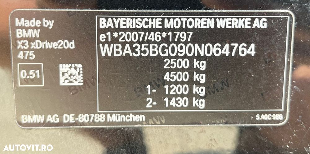 BMW X3 xDrive20d Aut. Advantage - 38
